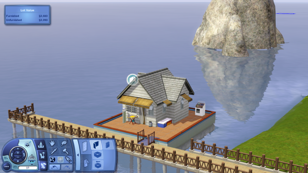▲ Go into Build/Buy mode to complete your houseboat.